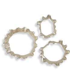 Ripple Effect Silver Wall Art Set of 3
