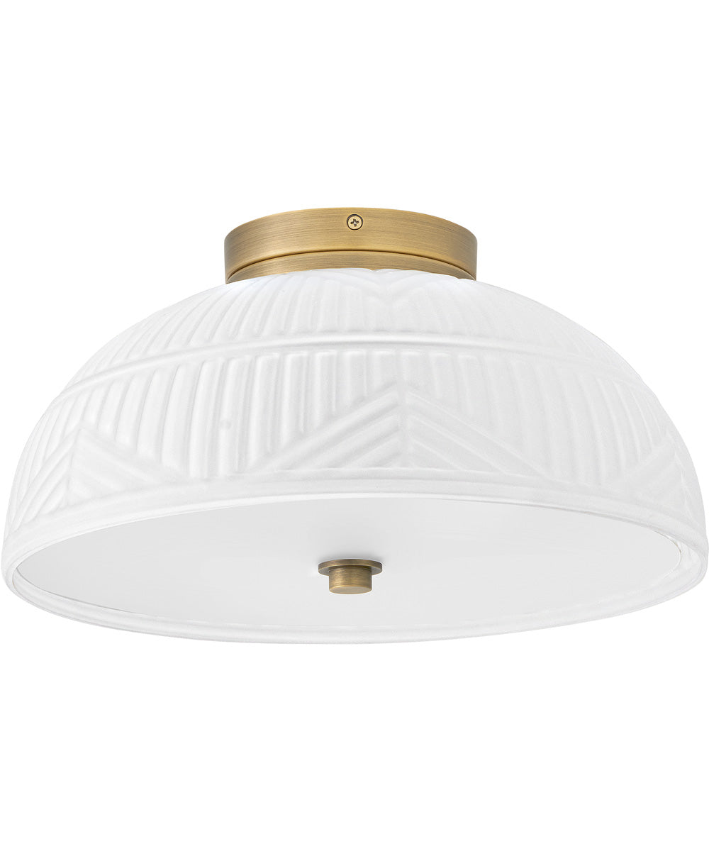 Devon 2-Light Small Flush Mount in Lacquered Brass