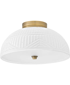 Devon 2-Light Small Flush Mount in Lacquered Brass