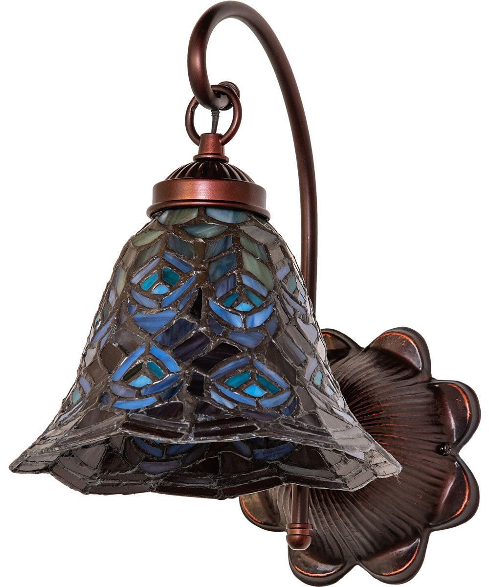 8" Wide Tiffany Peacock Feather Wall Sconce