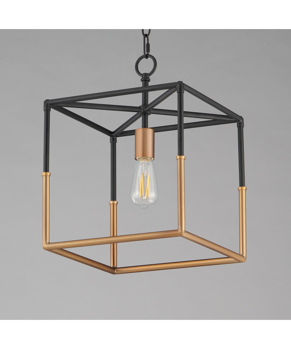 Soho 1-Light Pendant Black/Weathered Brass