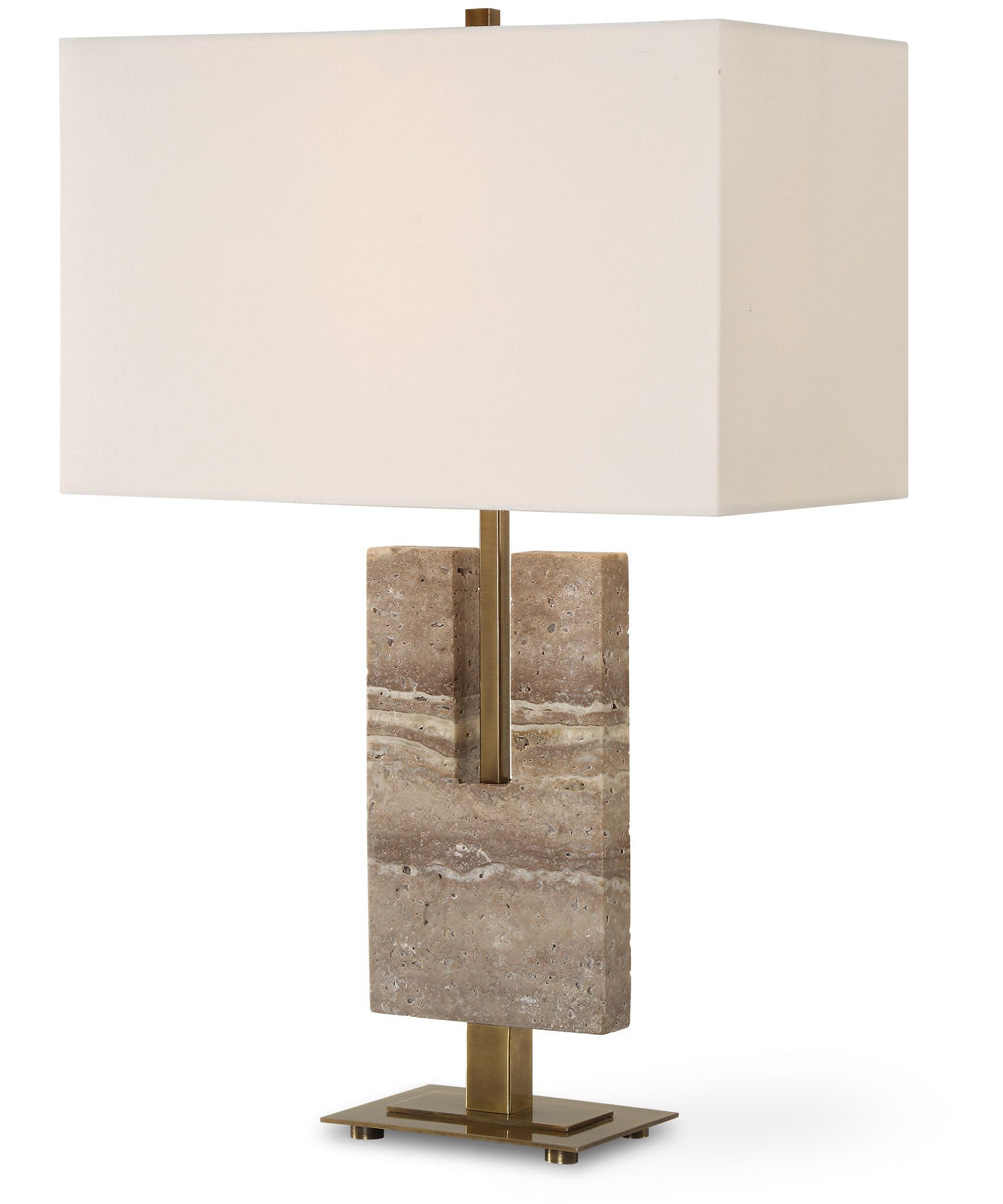 Turning Point Travertine Table Lamp