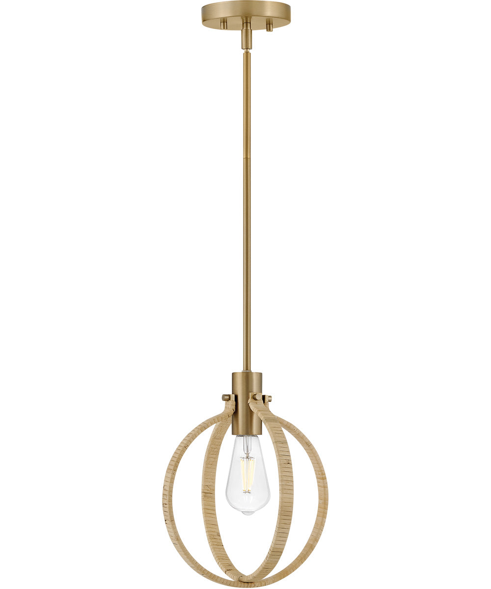 Fallon 1-Light Medium Pendant in Lacquered Brass