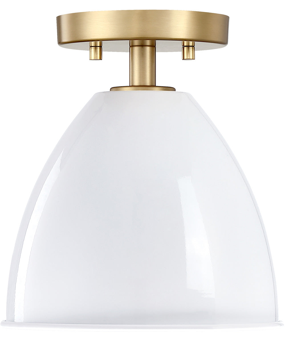 Biba 1 Light Semi Flush  Brushed Gold