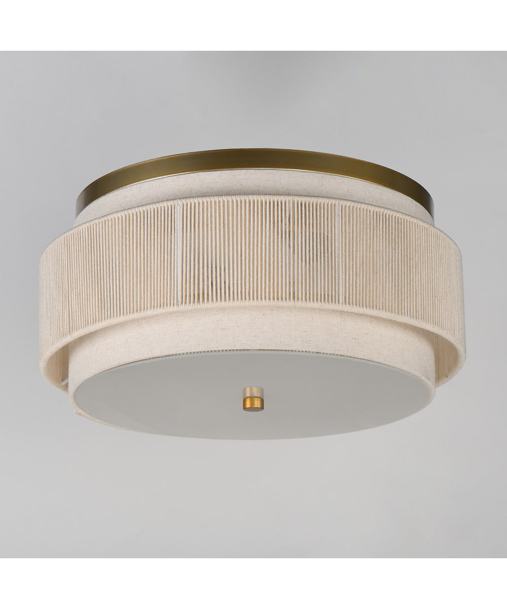 Seacliff 2-Light Flush Mount Natural Aged Brass