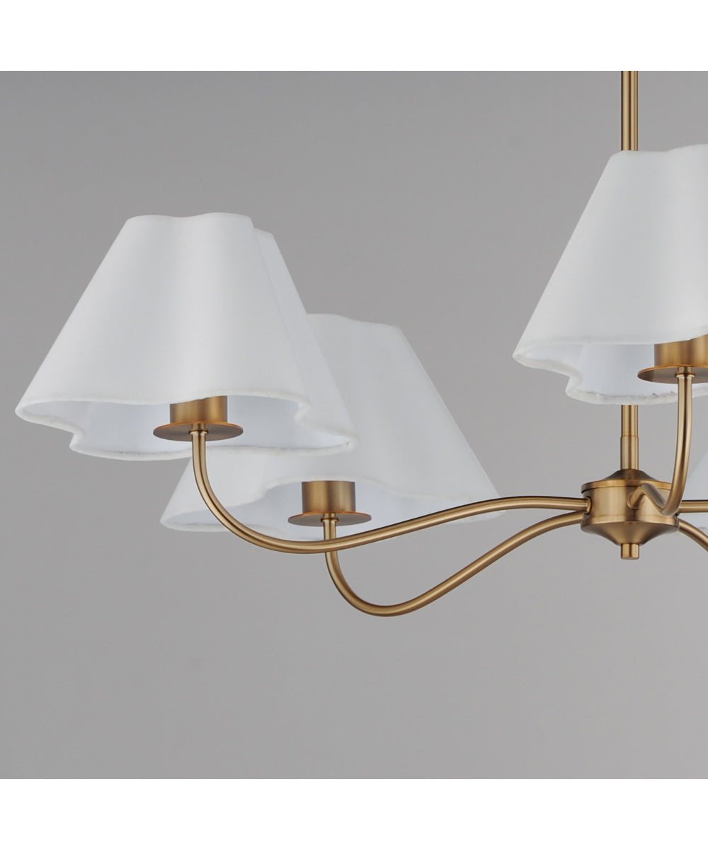 Saxon 5-Light Chandelier Natural Aged Brass