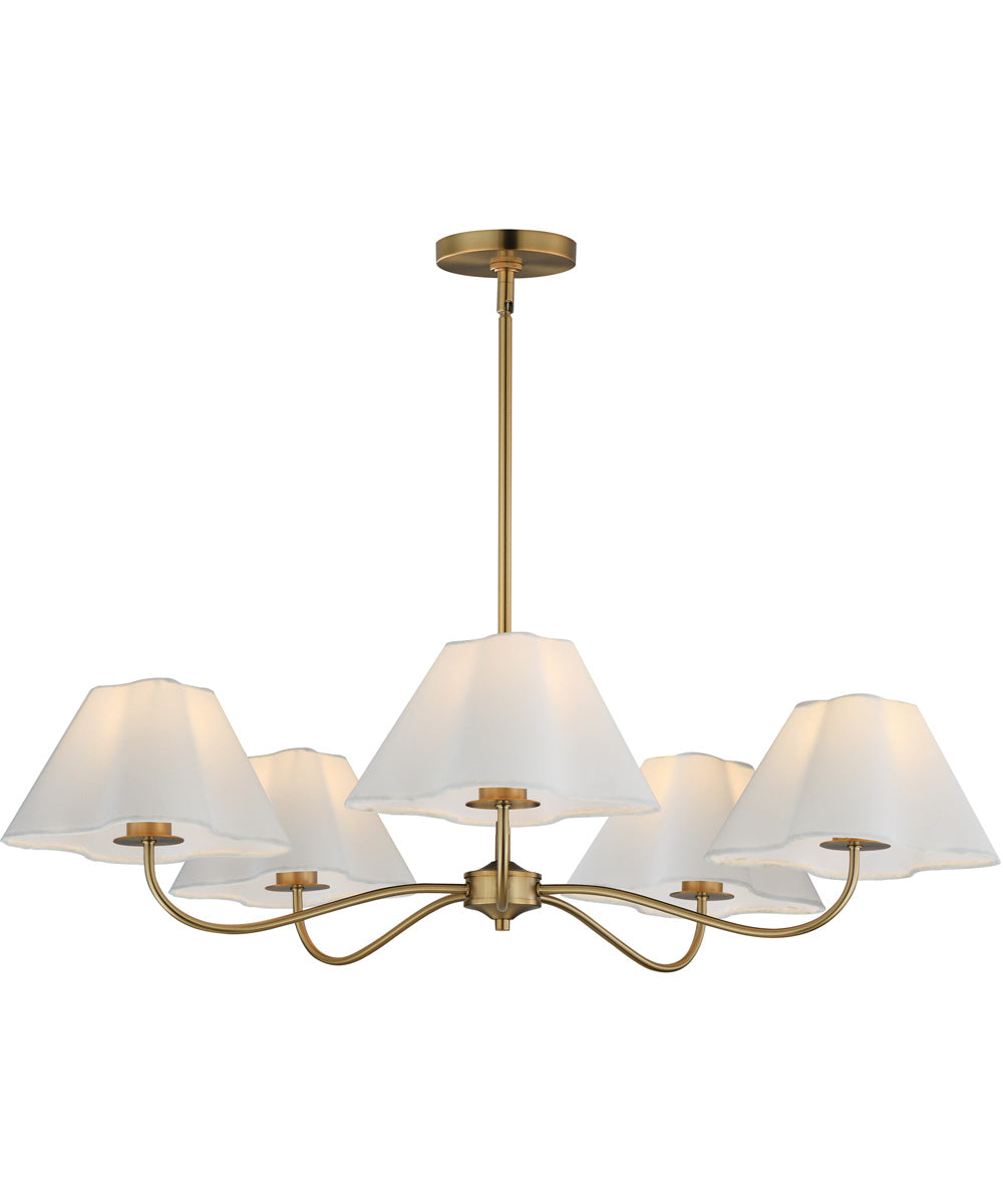 Saxon 5-Light Chandelier Natural Aged Brass