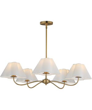 Saxon 5-Light Chandelier Natural Aged Brass