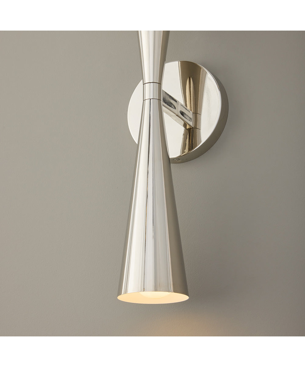 Levi 2-Light Sconce Polished Nickel