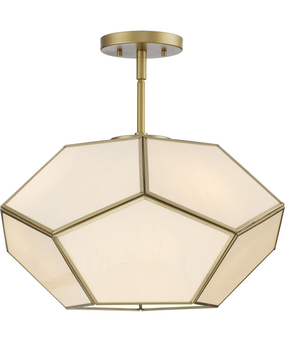 Latham 18 in. 3-Light Flush Mount Vintage Gold