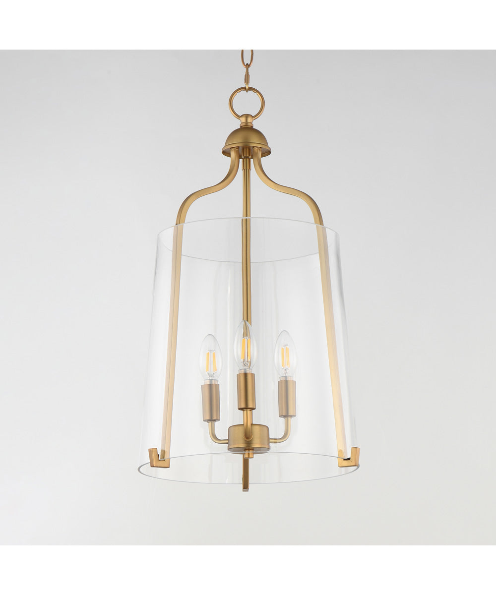 Bellmore 3-Light Foyer Pendant Natural Aged Brass