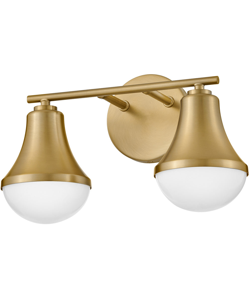 Haddie 2-Light Small Two Light Vanity in Lacquered Brass