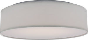 15"W 1-Light LED Close-to-Ceiling White Fabric