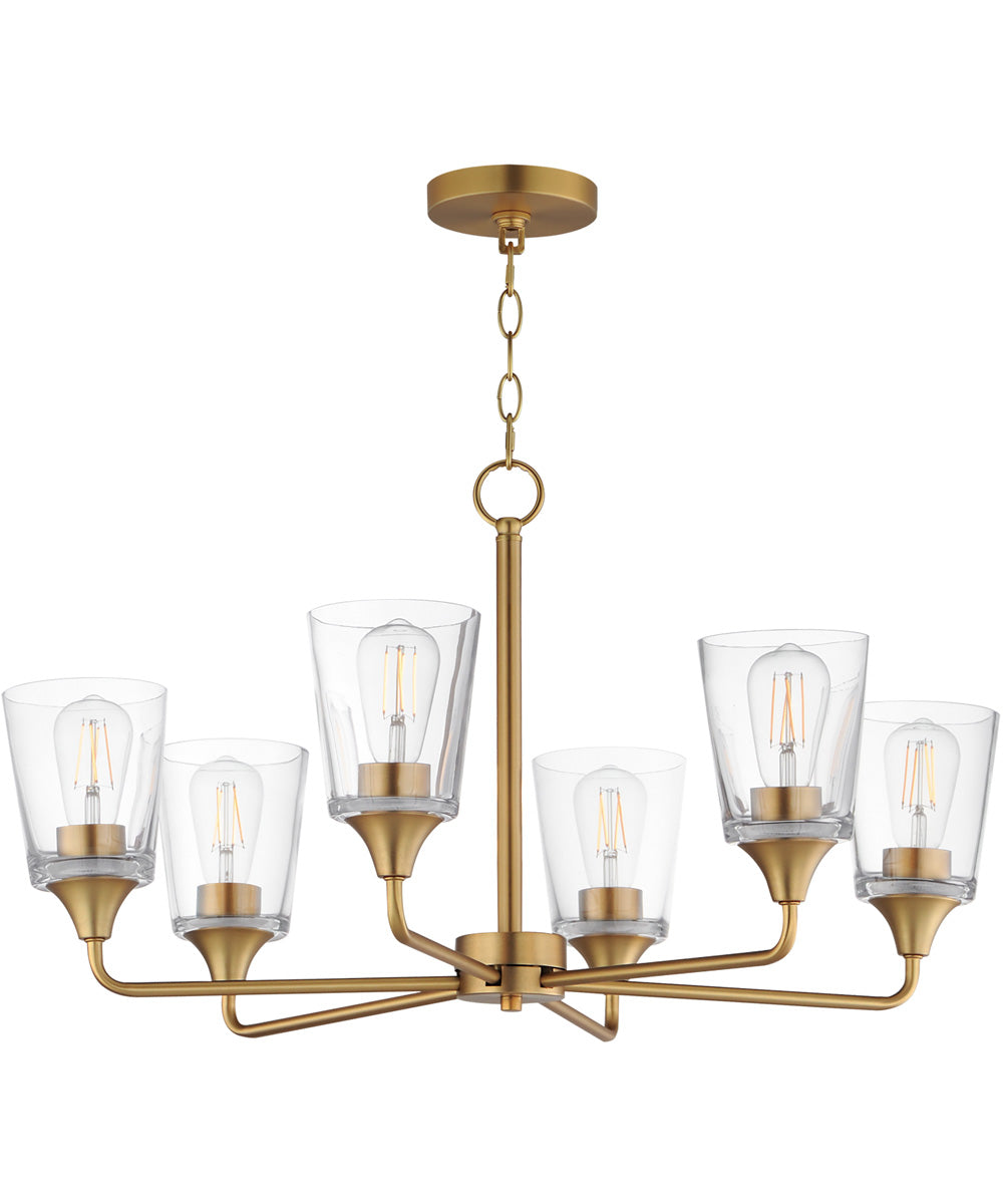 Hudson 6-Light Chandelier Natural Aged Brass