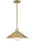 Milo 1-Light Large Pendant in Lacquered Brass