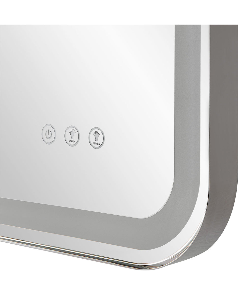 Crofton Lighted Nickel Vanity Mirror