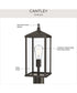 Cantley Outdoor Post Mount Lantern Light with Clear Glass Panels Antique Bronze