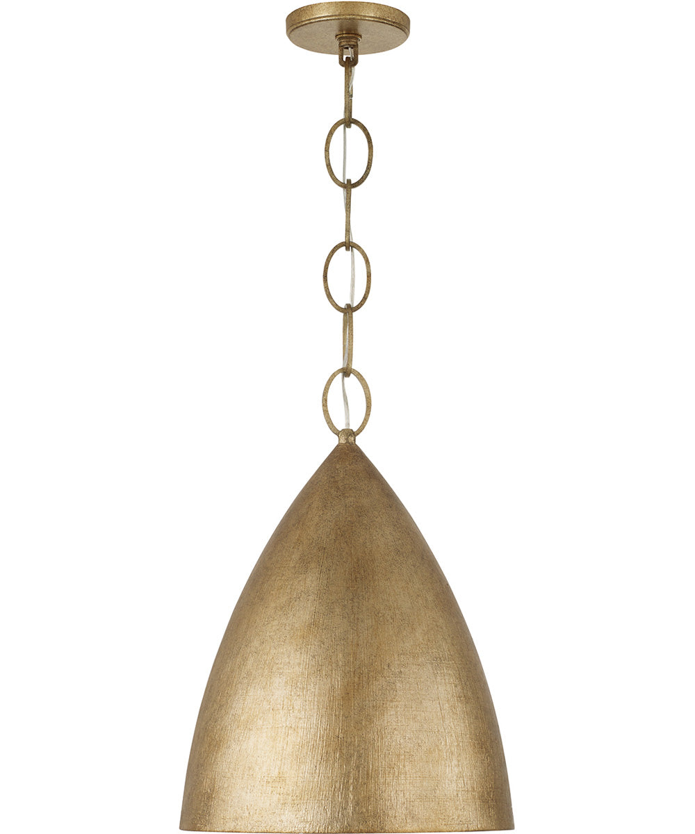 Francesca 1-Light Pendant Feathered Gold