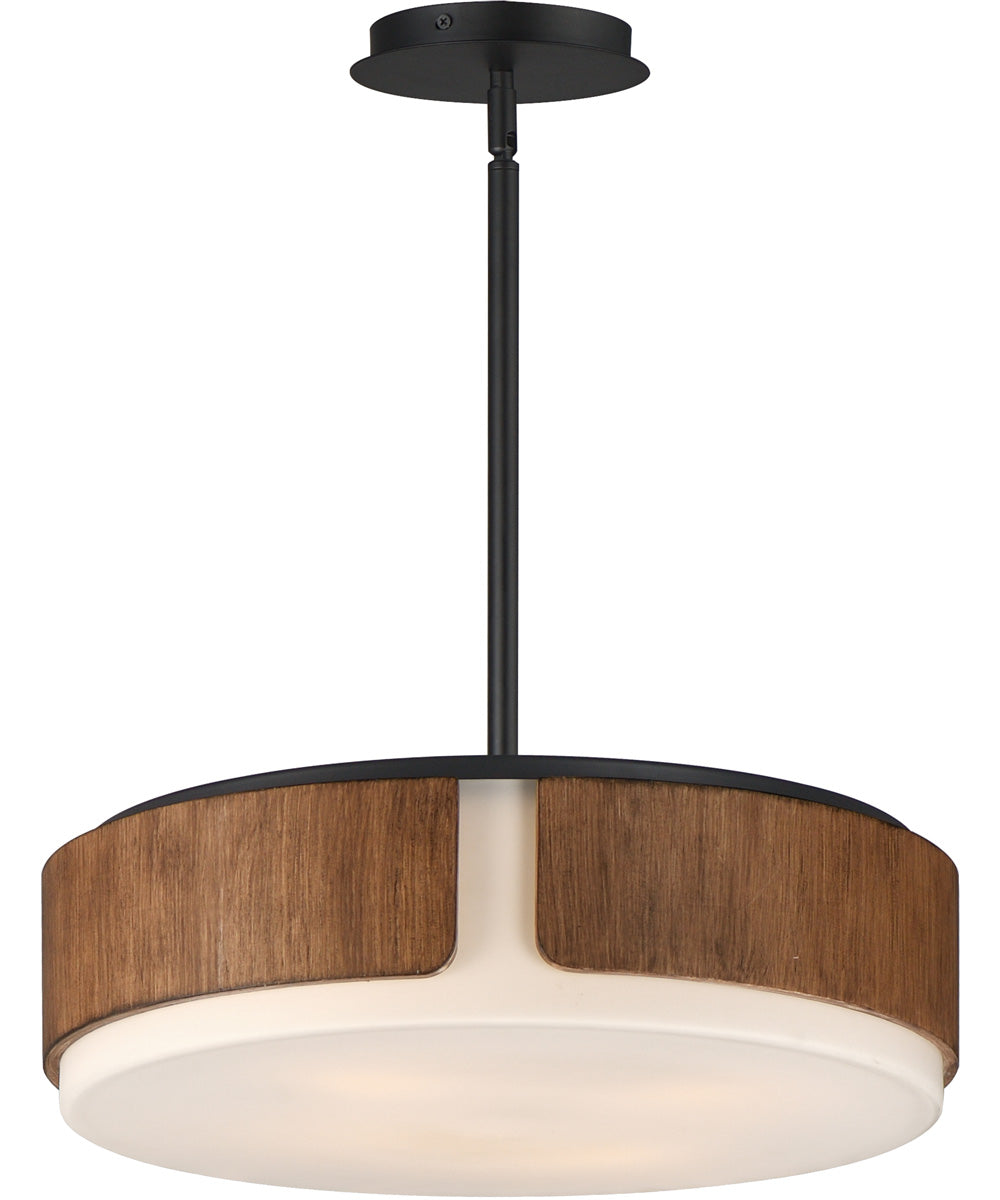 Draughtsman 18 inch Semi Flush Mount - Pendant Walnut / Black