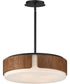 Draughtsman 18 inch Semi Flush Mount - Pendant Walnut / Black