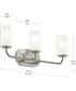 Mack 3-Light Vanity Light with Layered Glass Shades Brushed Nickel