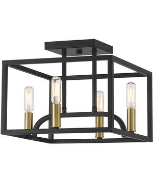 Uptown 4 Light Semi Flush Matte Black