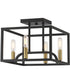 Uptown 4 Light Semi Flush Matte Black