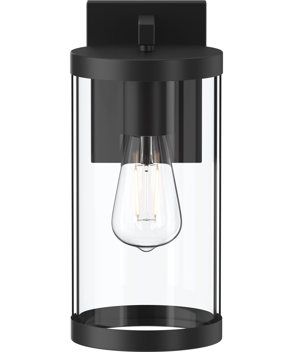 Kagen Medium Outdoor Wall Light with Clear Glass Panels Matte Black