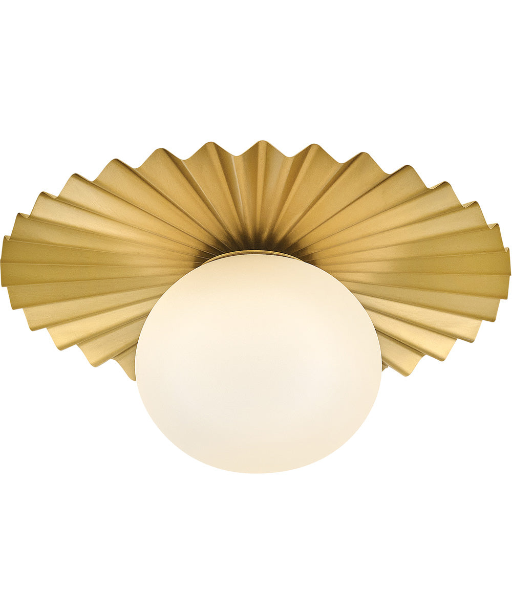 Stevie 1-Light Small Flush Mount in Lacquered Brass