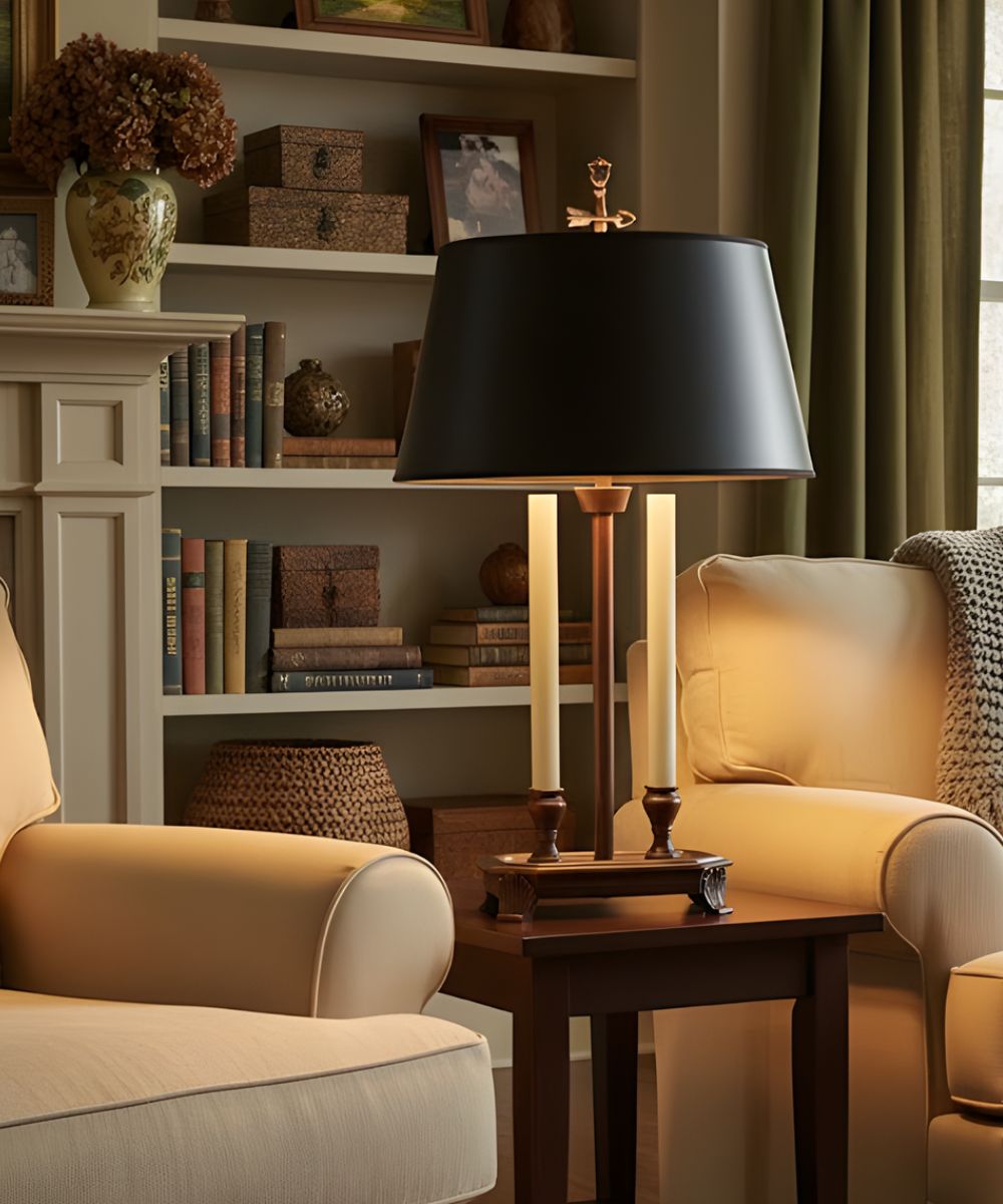 28"H 3-Way Desk Lamp Antique Old Bronze