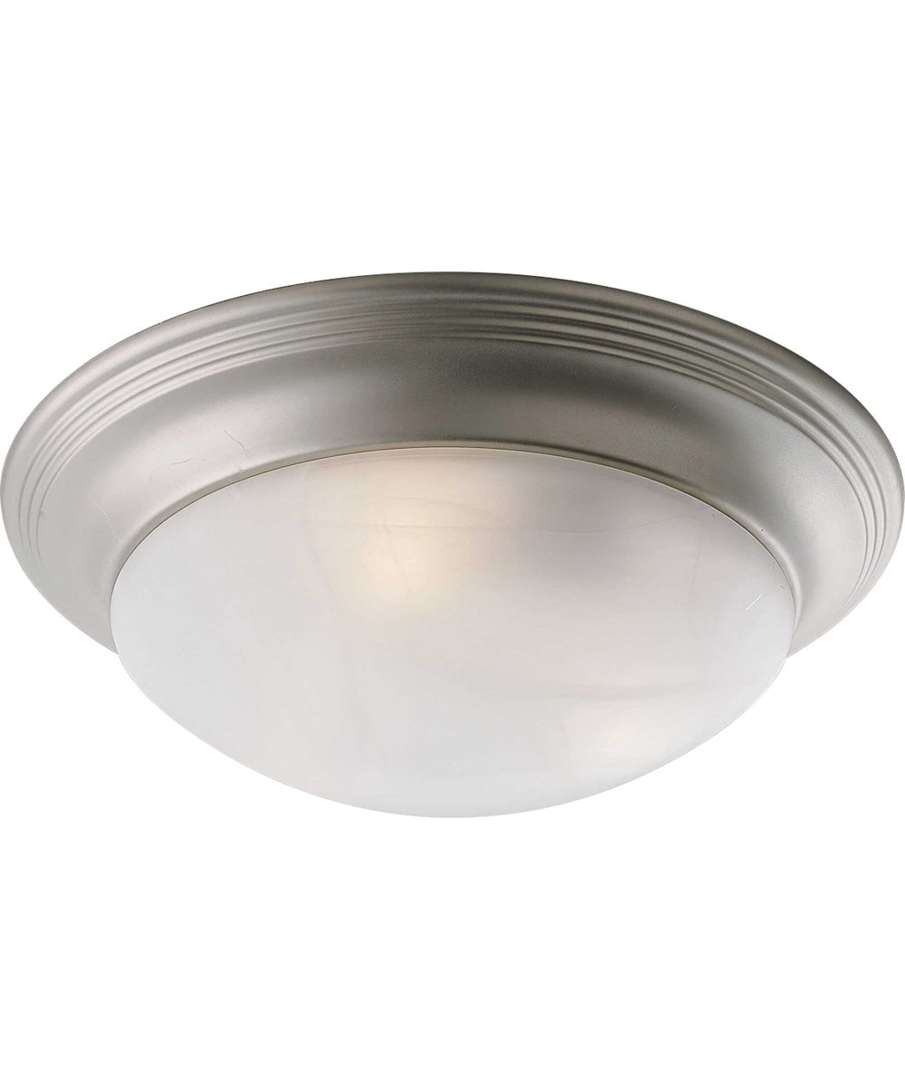 3-Light Alabaster Glass 16-5/8" Close-to-Ceiling Brushed Nickel