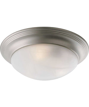 3-Light Alabaster Glass 16-5/8" Close-to-Ceiling Brushed Nickel