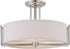 18"W Gemini 3-Light Close-to-Ceiling Brushed Nickel