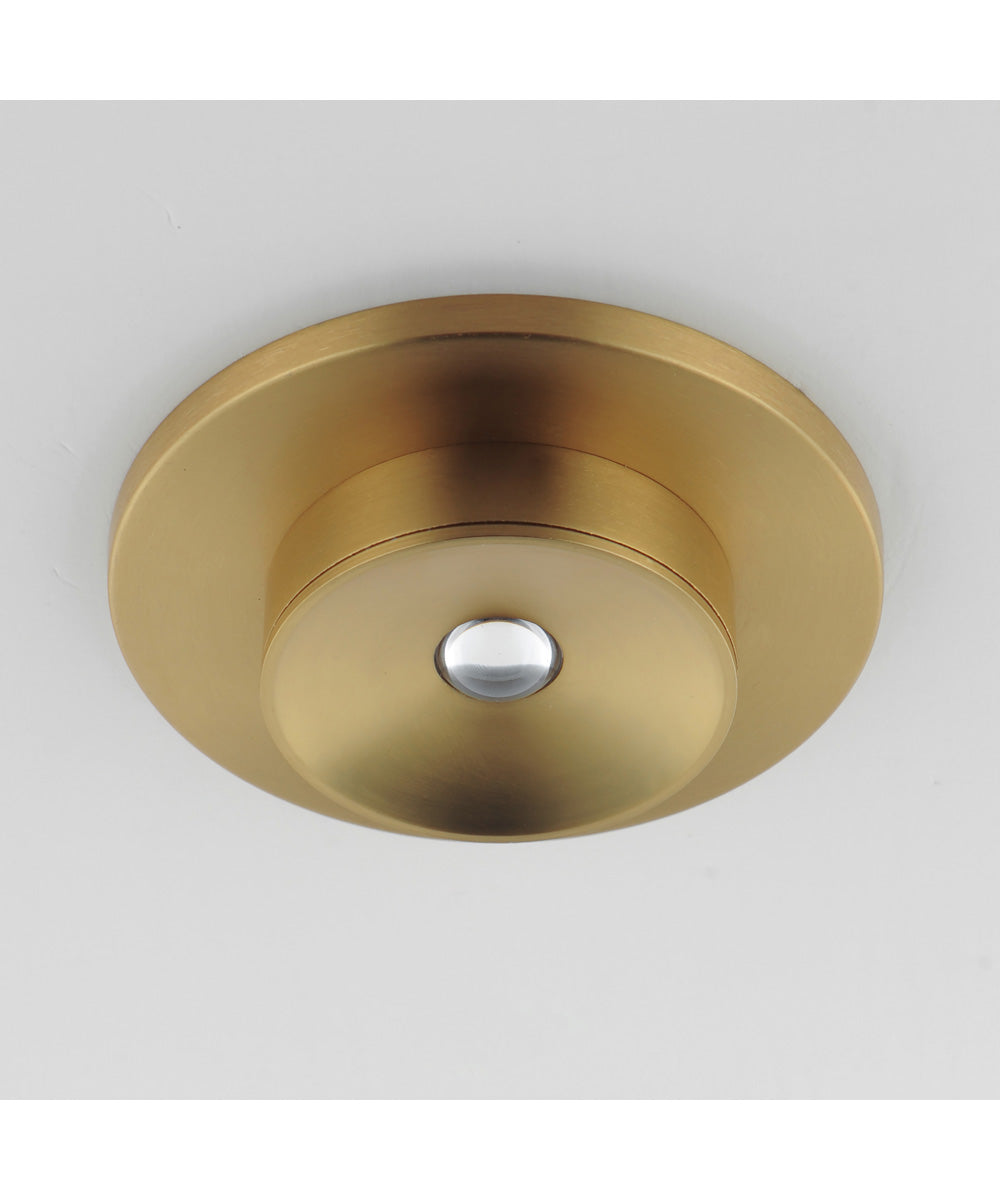Caldera Narrow Optic LED Flush Mount Natural Aged Brass
