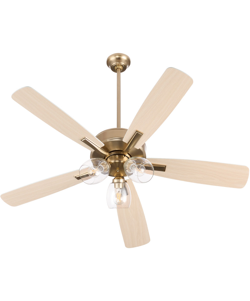 Ovation Ceiling Fan Aged Brass|Studio White