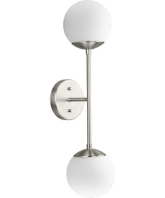 Haas 2-Light Mid-Century Modern Wall Bracket Brushed Nickel