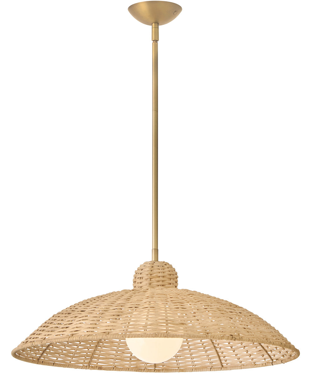 Pismo 1-Light Large Pendant in Lacquered Brass
