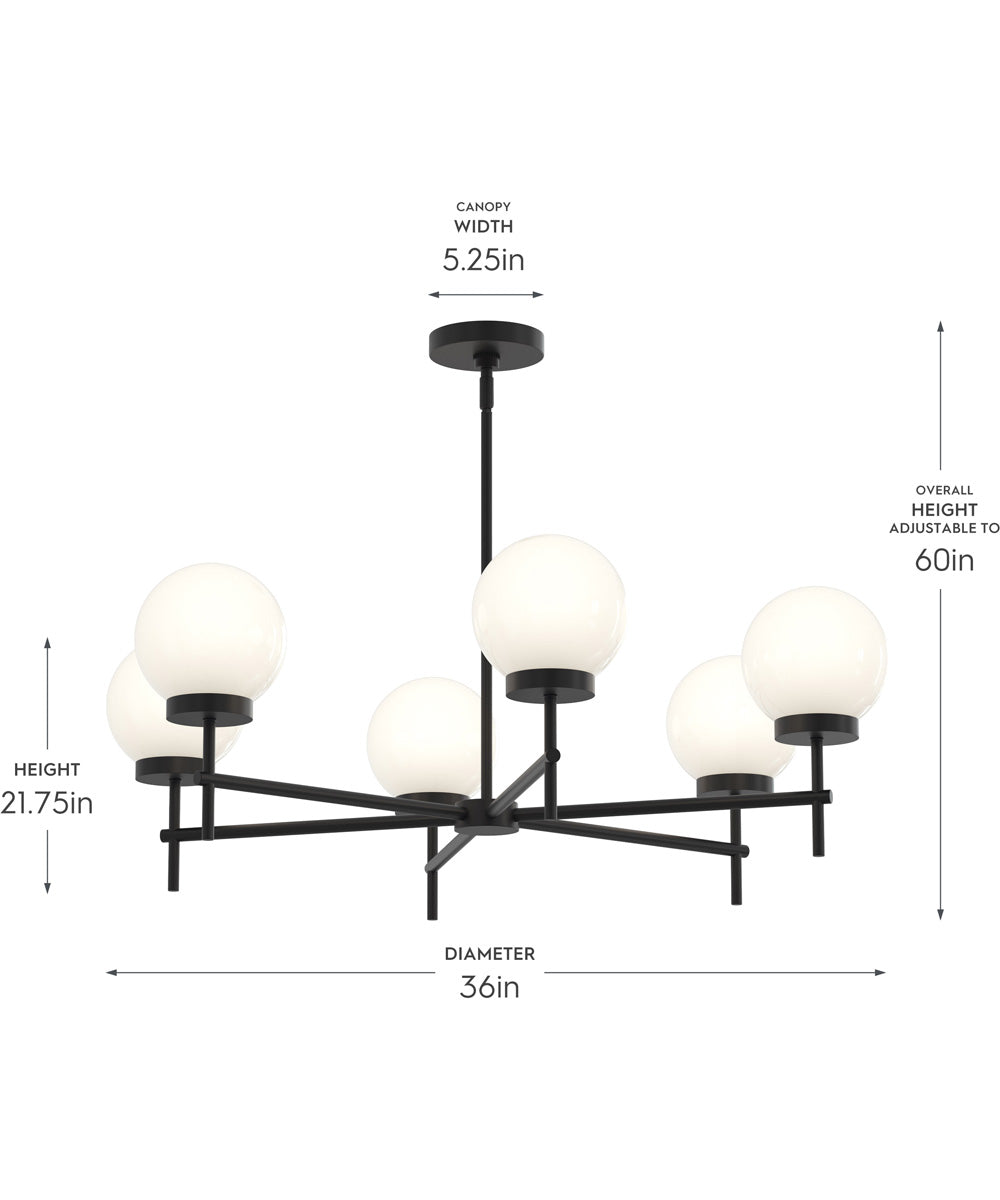 Rigsby 6-Light Medium Chandelier Matte Black