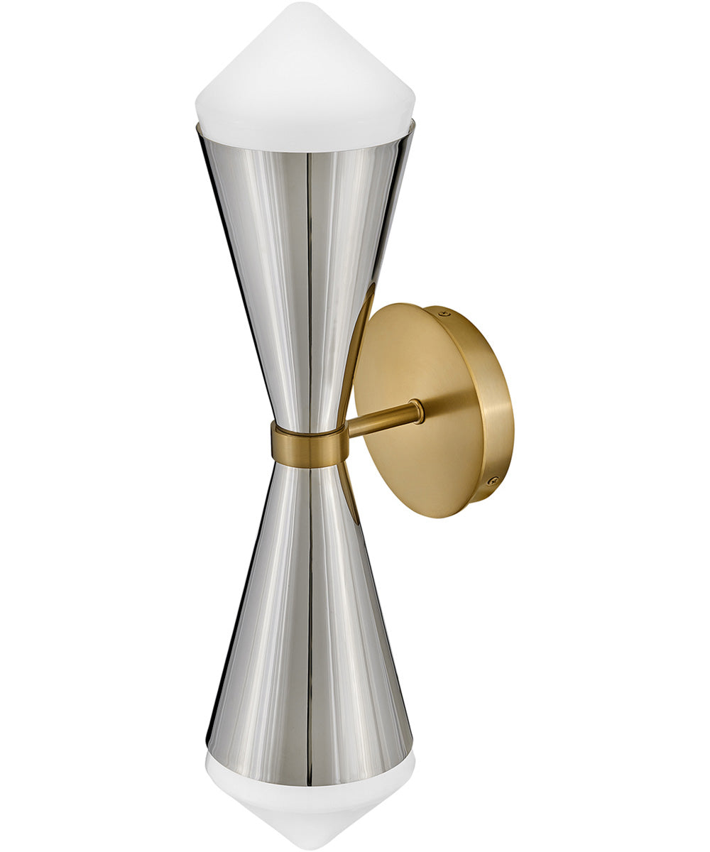 Betty 2-Light Large Two Light Sconce in Polished Nickel