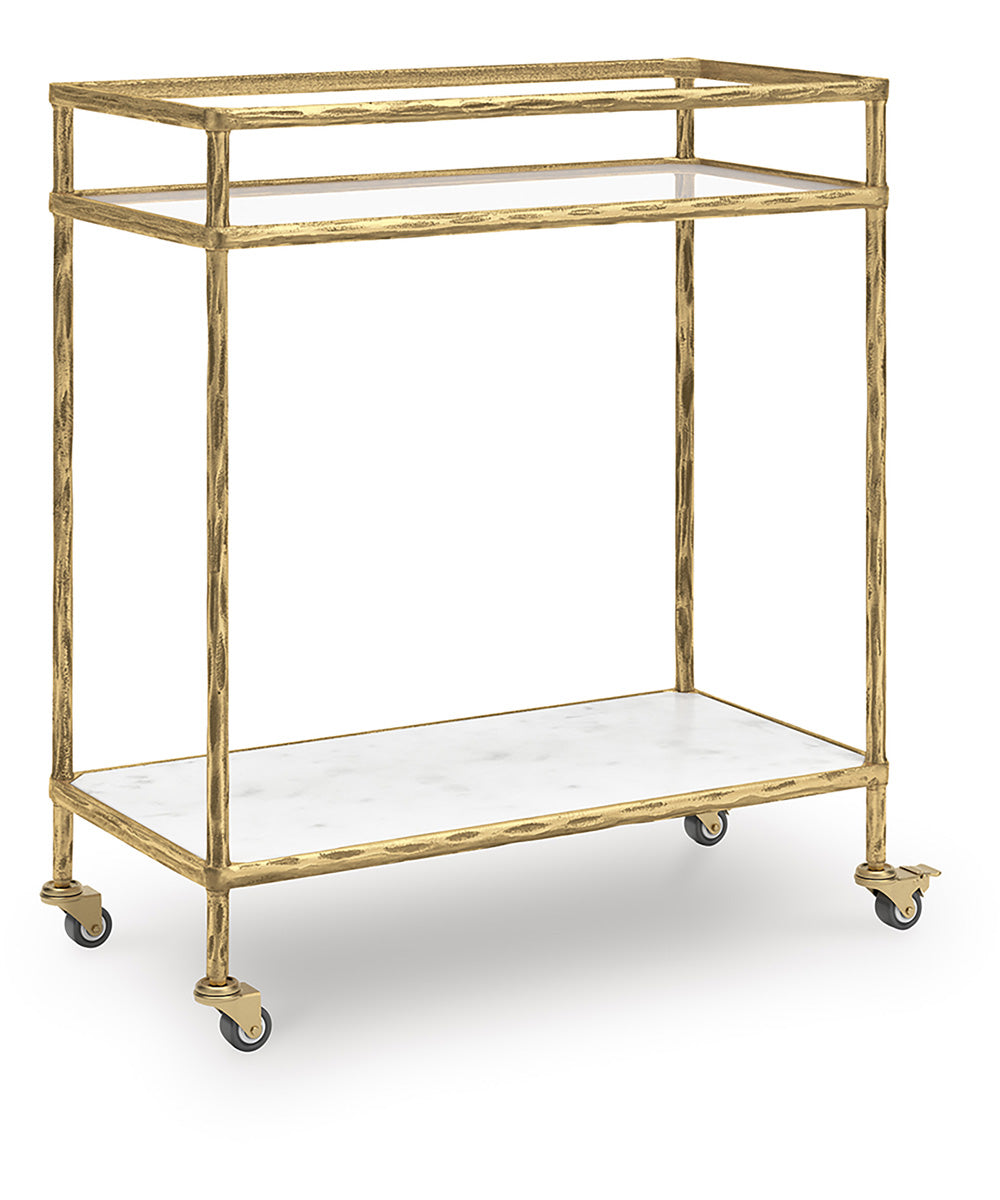 Plattfield Bar Cart Antique Gold