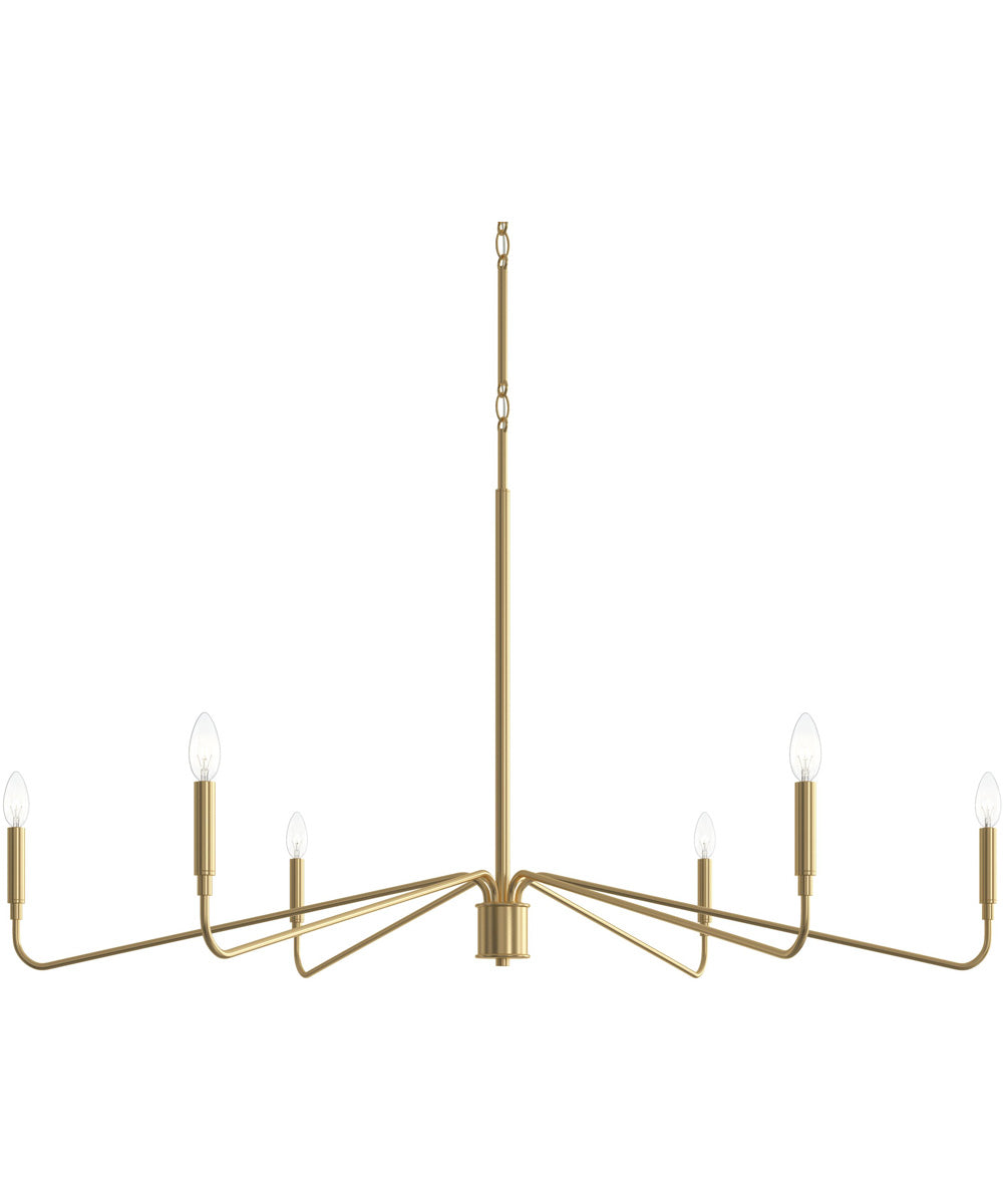 Pilar Extra Large 6-Light Chandelier Brushed Gold