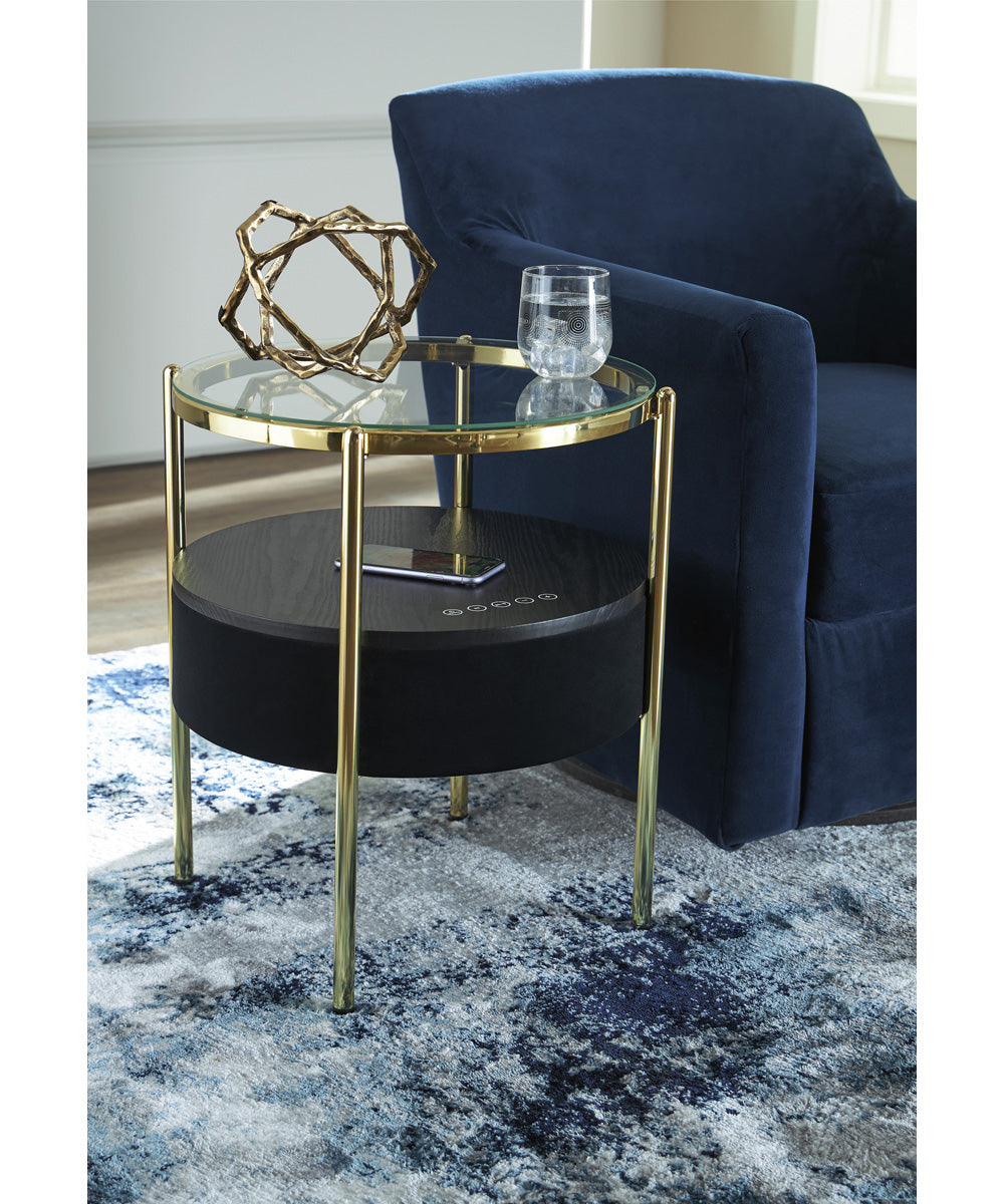 Nedman Accent Table with Speaker Black/Gold