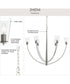 Jheni 6-Light Large Chandelier with Clear Glass Shades Brushed Nickel