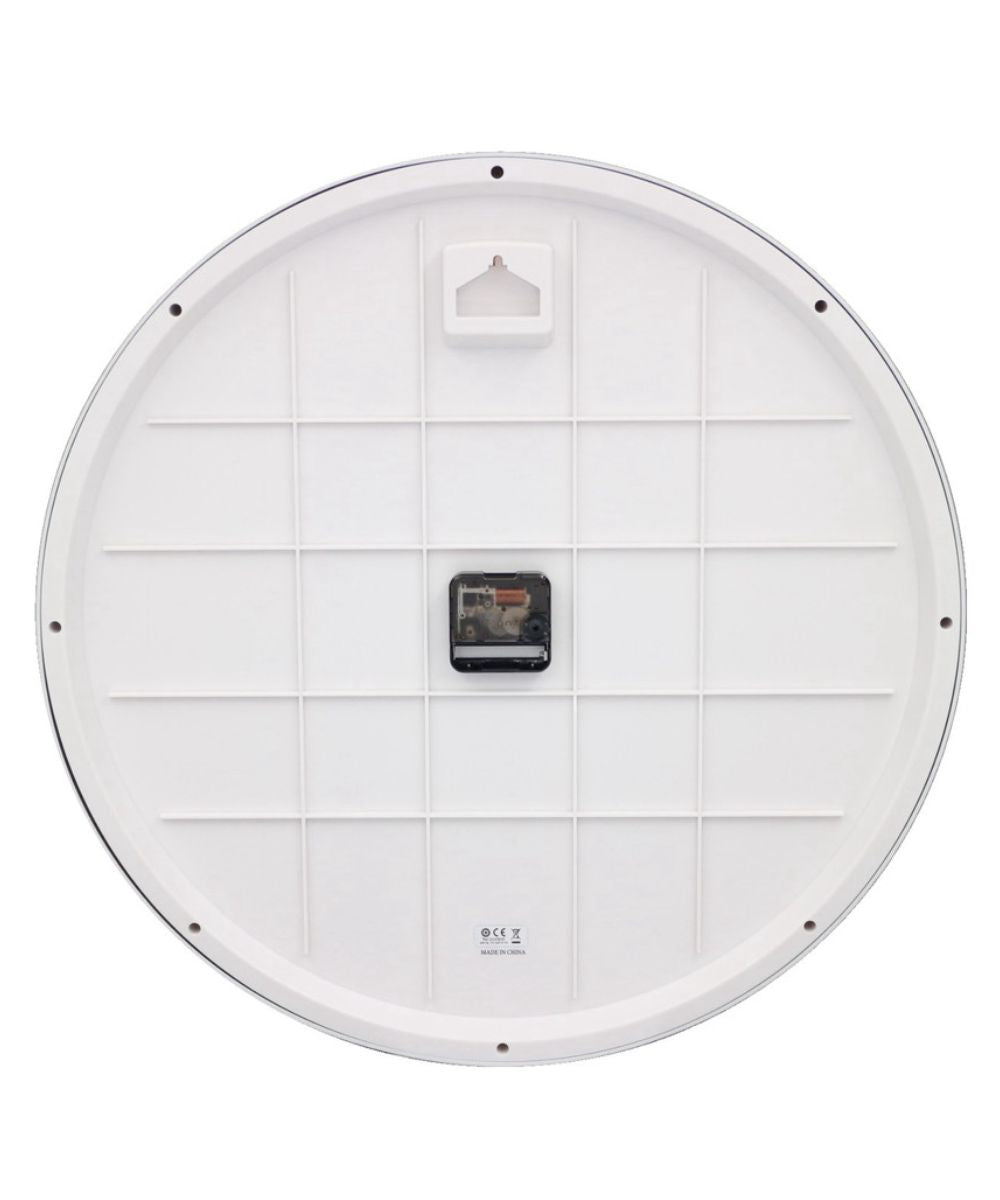 Silver-Tone Framed Numbered Wall Clock