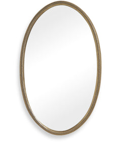 Ellis Beaded Brass Oval Mirror