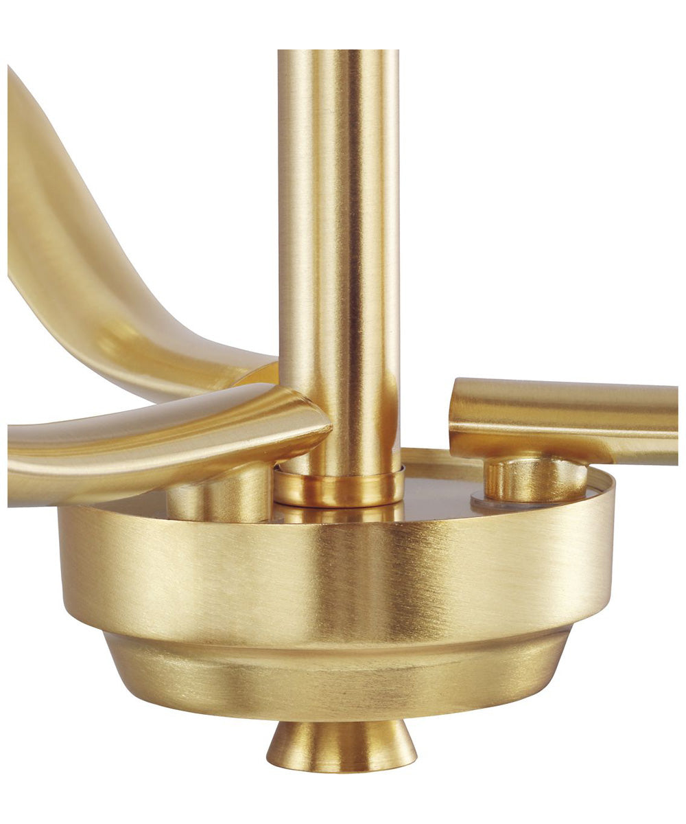 Adley 3-Light Etched White Glass Semi-Flush Convertible Light Satin Brass
