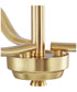 Adley 3-Light Etched White Glass Semi-Flush Convertible Light Satin Brass