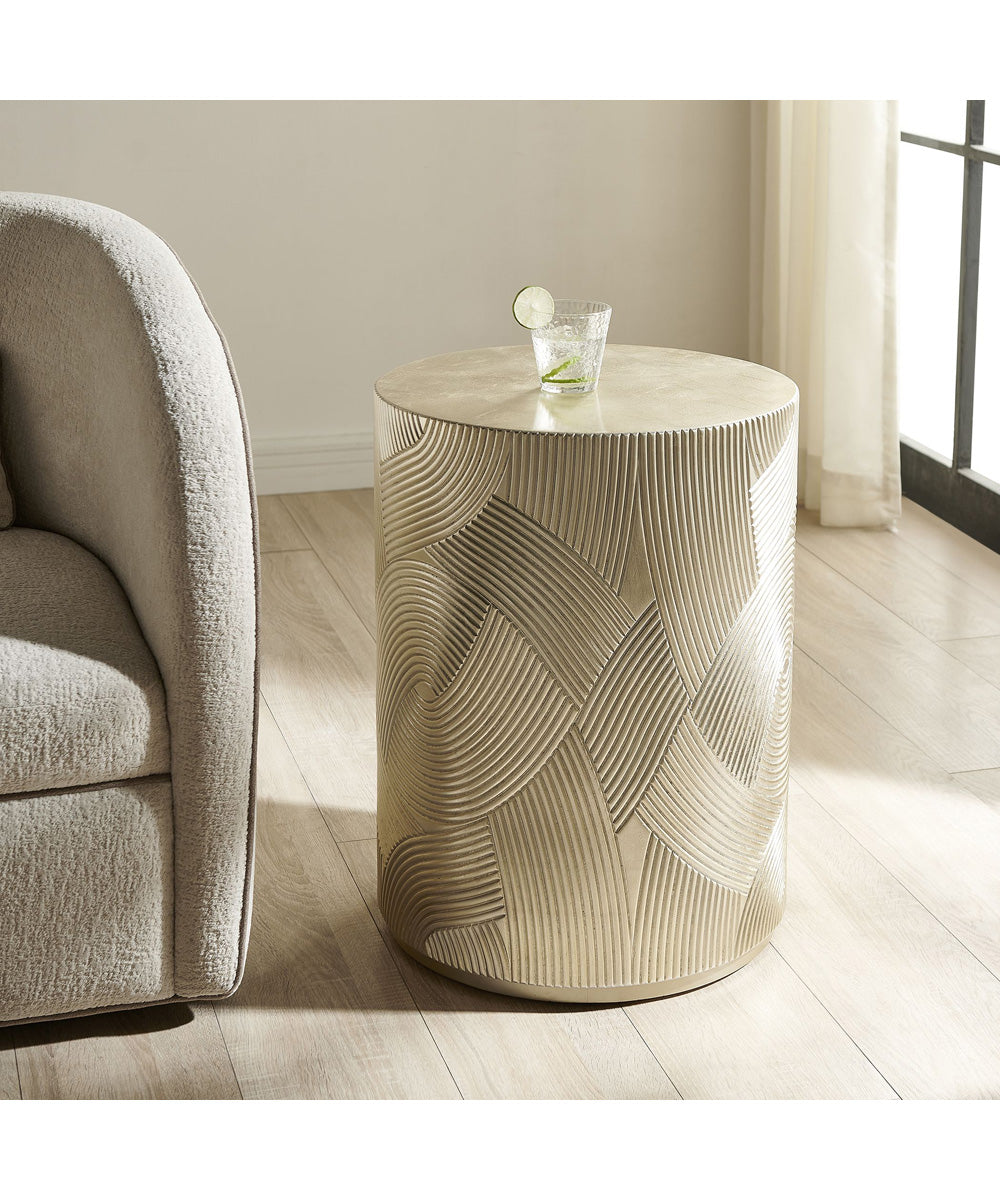 Cassandra Gold Drum Accent Table