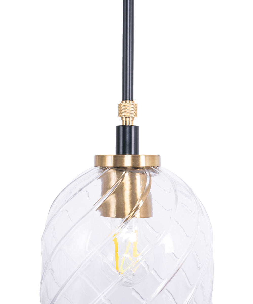 Council 1-Light Lighting Flat Black/Satin Brass