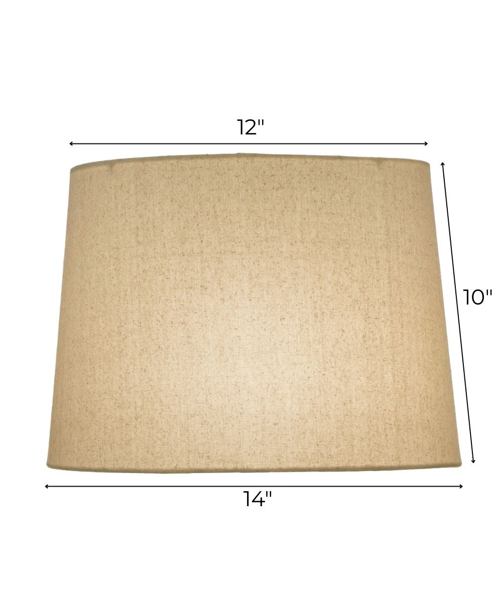 12x14x10 Natural Bombay Tapered Drum Hardback Lampshade
